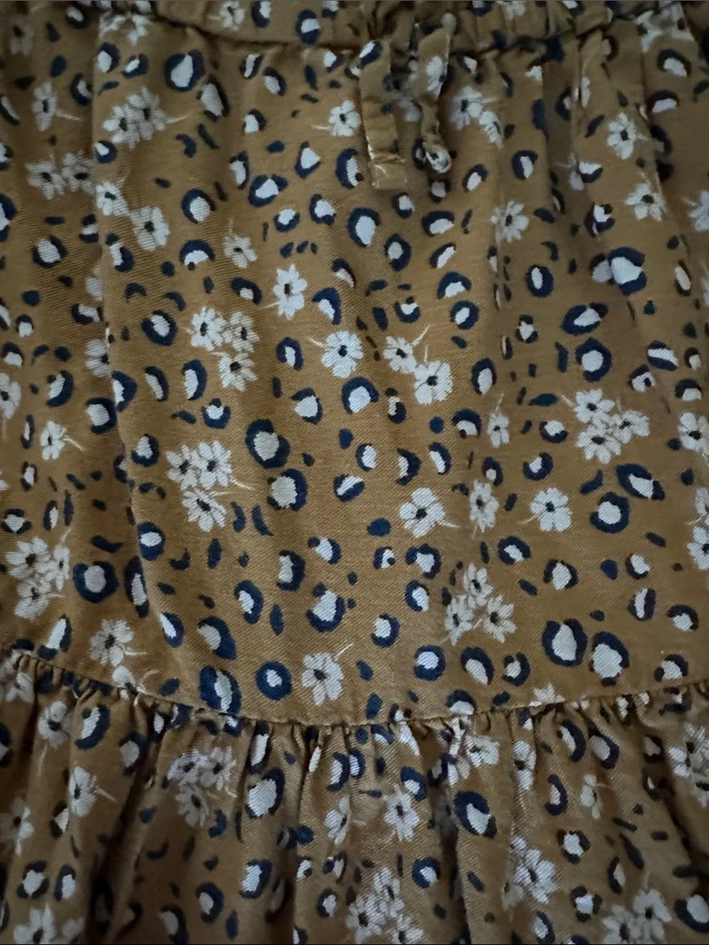 OshKosh B'gosh Brown Leopard Print Long-Sleeve Tiered Dress